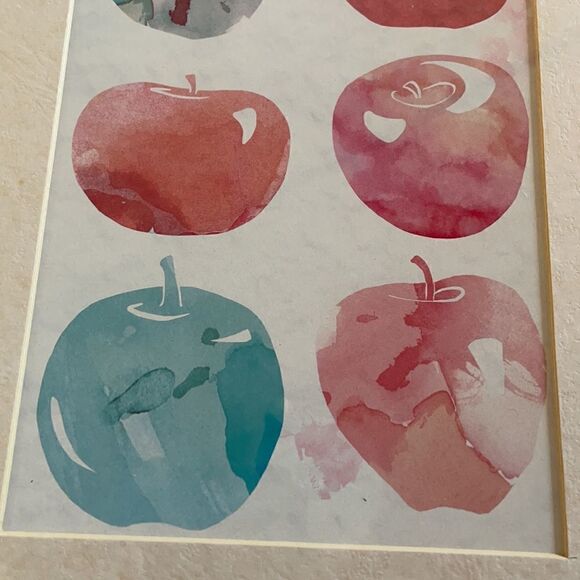 Multicolored Apple Print Watercolor Medium Print is Framed and Matted - Picture 6 of 15